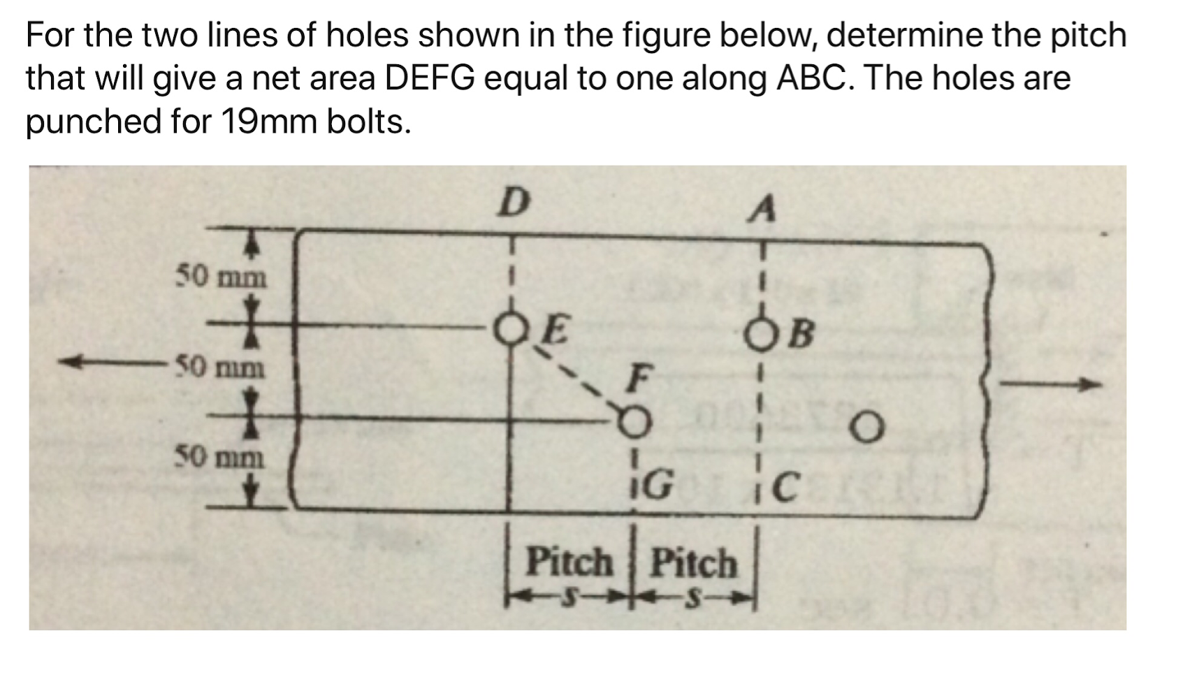 Solved For the two lines of holes shown in the figure below,