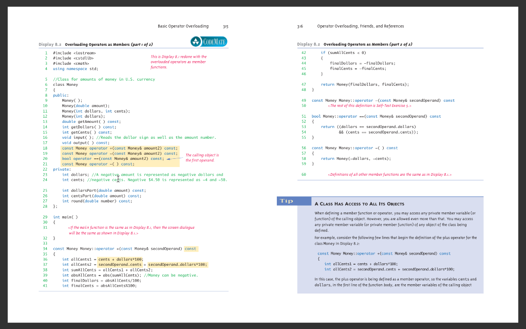 C++ code for Overloading Operators | Chegg.com