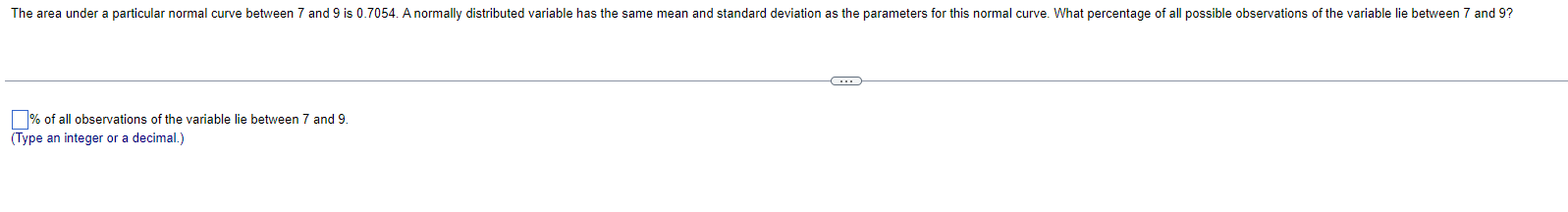 Solved % of all observations of the variable lie between 7 | Chegg.com