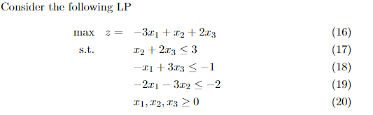 Solved Consider The Following LP Maxz= S.t. | Chegg.com