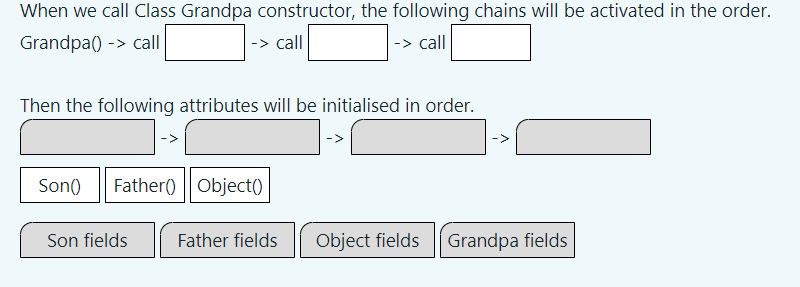 Solved For the following classes definition, please fill the | Chegg.com
