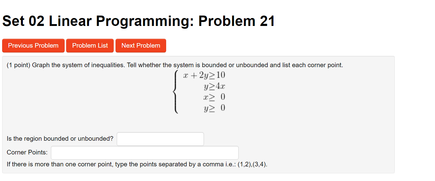 Solved Set 02 Linear Programming: Problem 19 Previous | Chegg.com
