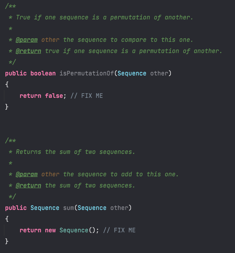 Solved Problem 8: Sequence Given a Sequence class | Chegg.com