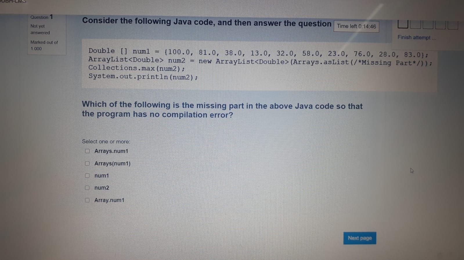 Solved Question 1 Consider the following Java code, and then | Chegg.com