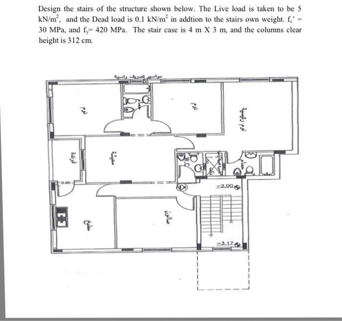 Solved Design the stairs of the structure shown below. The | Chegg.com