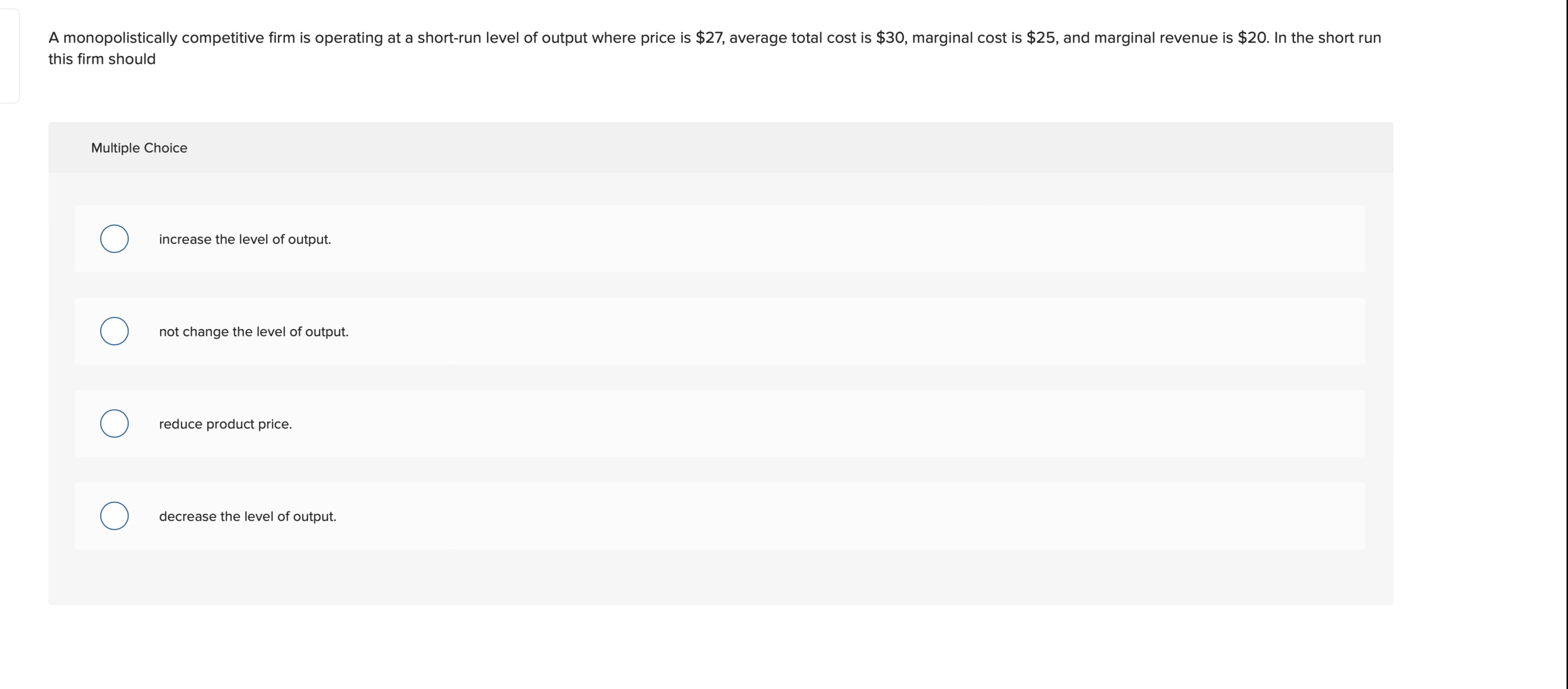 solved multiple choiceincrease by 32decrease by... Solved this firm shouldMultiple Choiceincrease the level of | Chegg.com