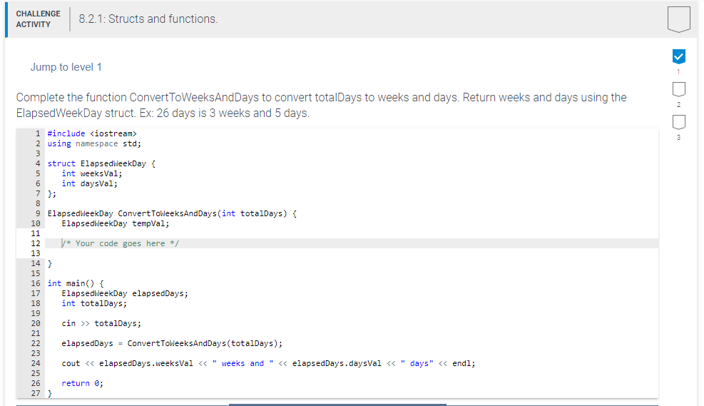 Solved C++ I just want the code where it says( code goes | Chegg.com