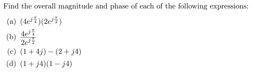 Solved Find the overall magnitude and phase of each of the | Chegg.com