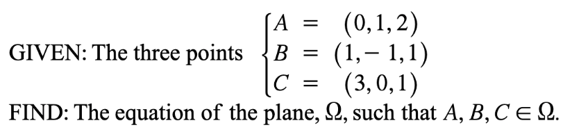 Solved 01(5) GIVEN: The three points | Chegg.com