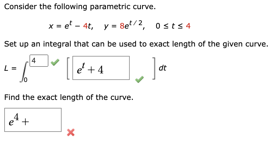 Solved Consider The Following Parametric Curve. | Chegg.com