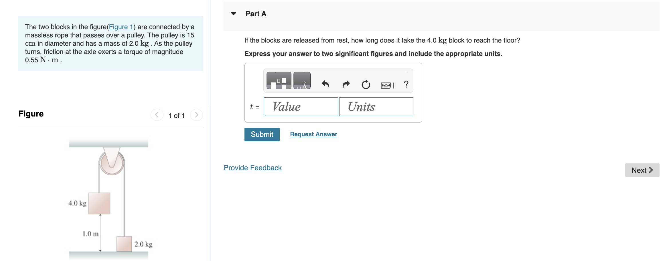 Solved The two blocks in the figure(Figure 1) are connected | Chegg.com