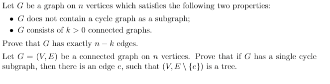 Solved Let G be a graph on n vertices which satisfies the | Chegg.com