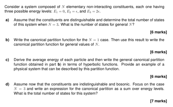 Solved Consider a system composed of N elementary | Chegg.com