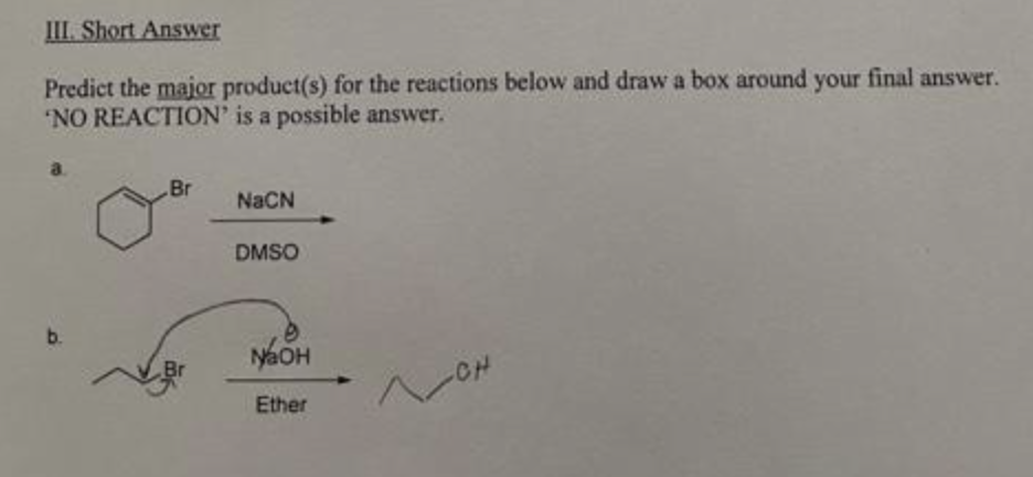 Solved Predict The Major Product(s) For The Reactions Below | Chegg.com