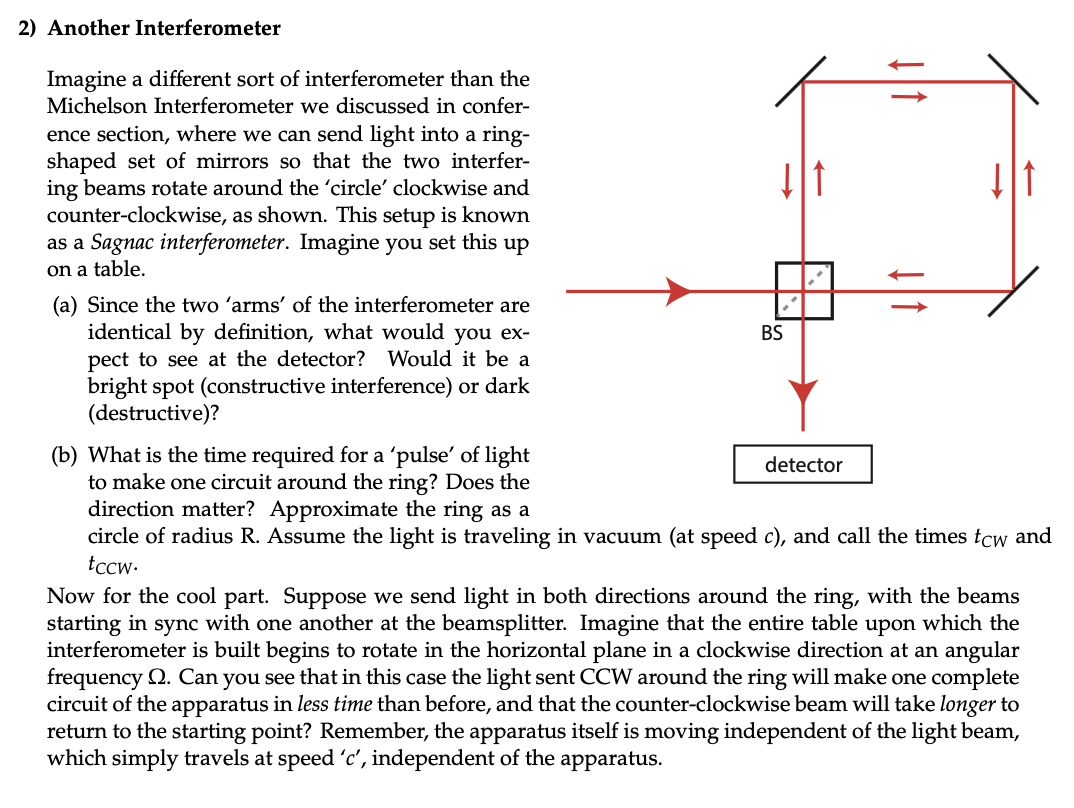 2) Another Interferometer Imagine a different sort of | Chegg.com