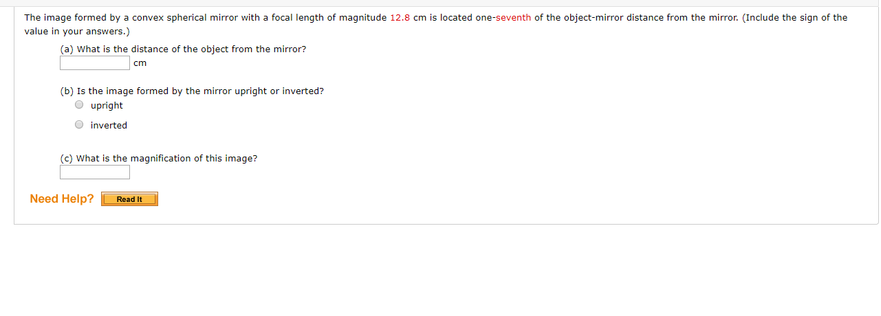 Solved The Image Formed By A Convex Spherical Mirror With A Chegg Solved The Image Formed By A Convex Spherical Mirror With A Chegg
