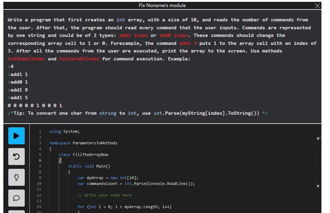Solved Fix Noname's module Use c#, Use the same system, | Chegg.com