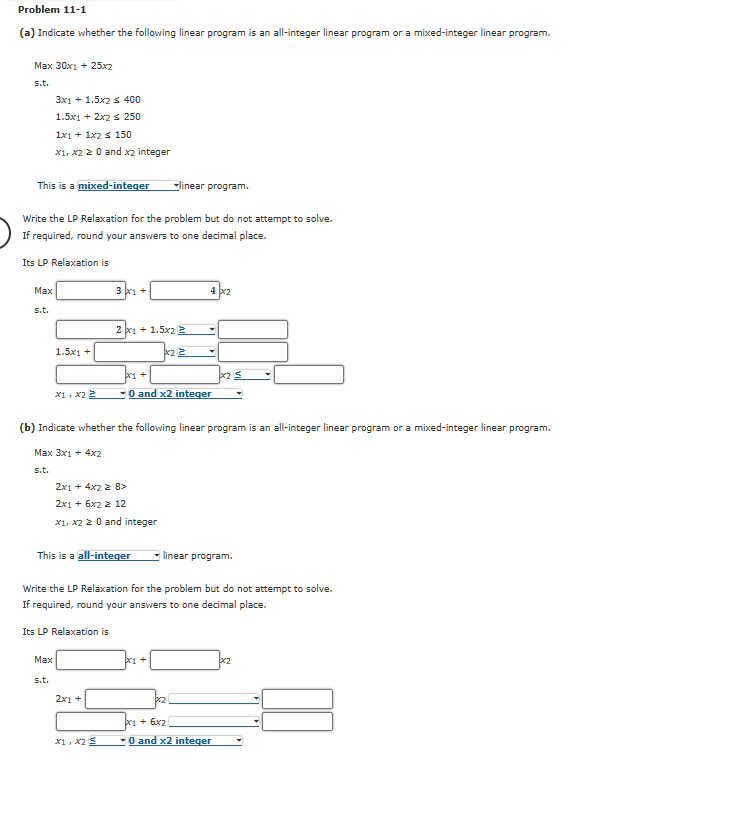 Solved Problem 11-1 (a) Indicate Whether The Following | Chegg.com