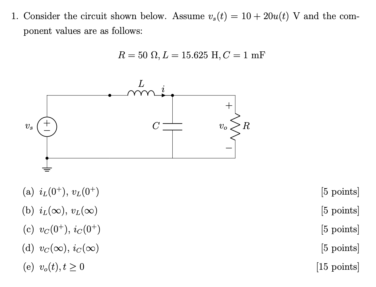 Solved 10 u T V And The Com 1 Consider The Circu Chegg Com