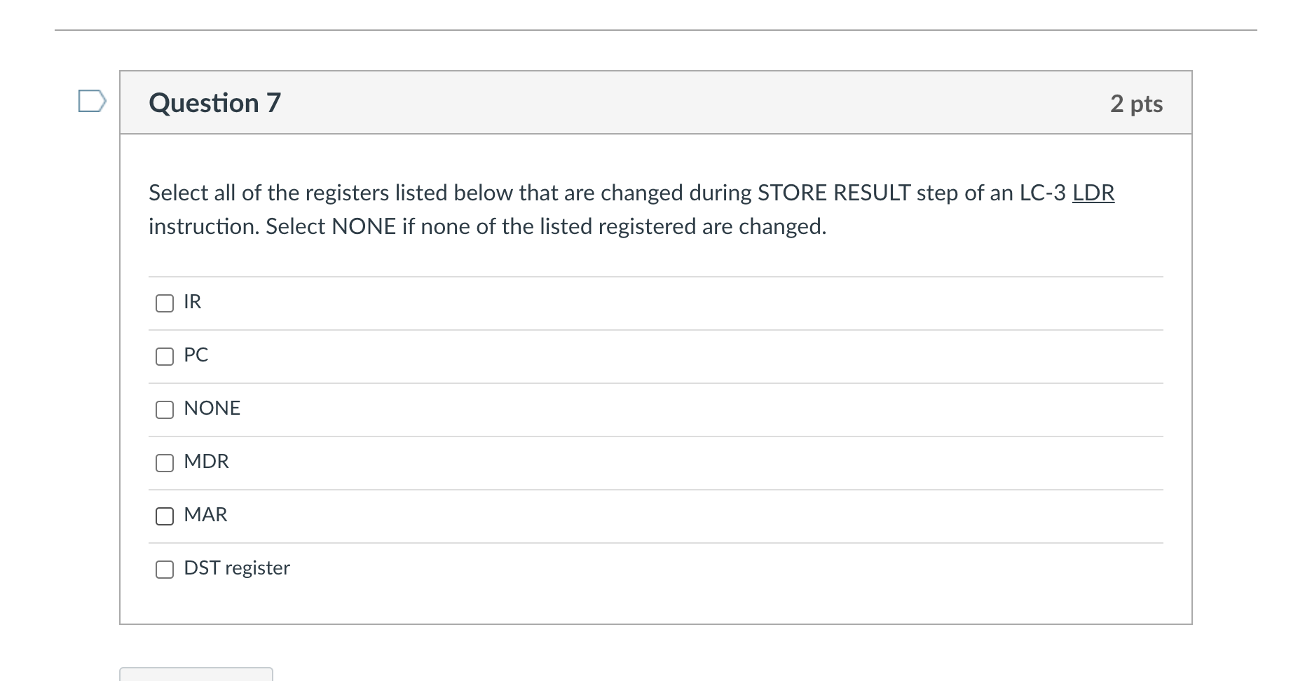 Solved Question 7 2 pts Select all of the registers listed | Chegg.com