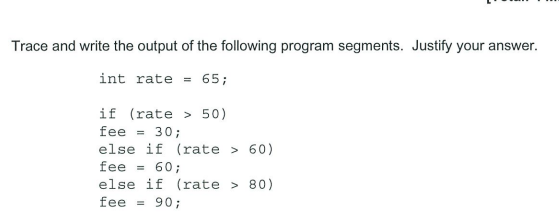 Solved Trace And Write The Output Of The Following Program | Chegg.com