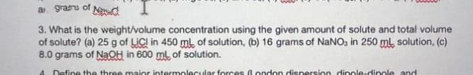 Solved 3. What is the weight/volume concentration using the | Chegg.com
