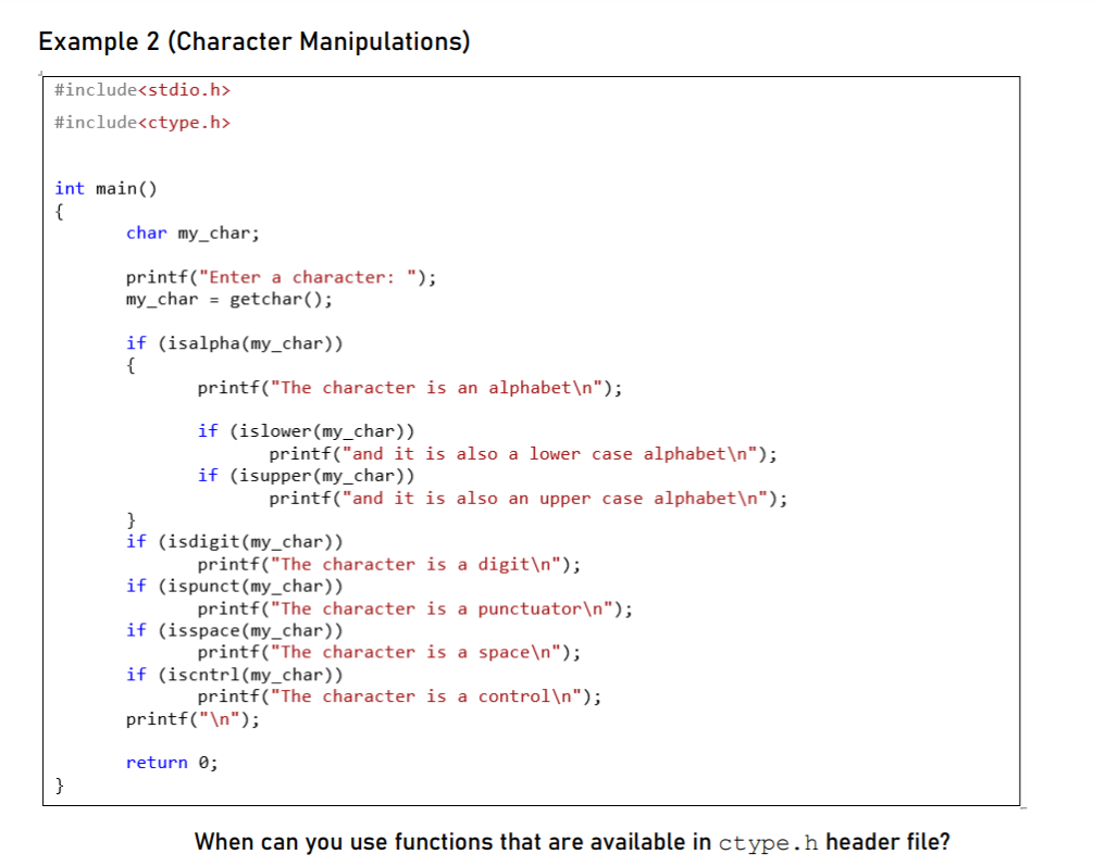 Example 2 (Character Manipulations) #include #include | Chegg.com