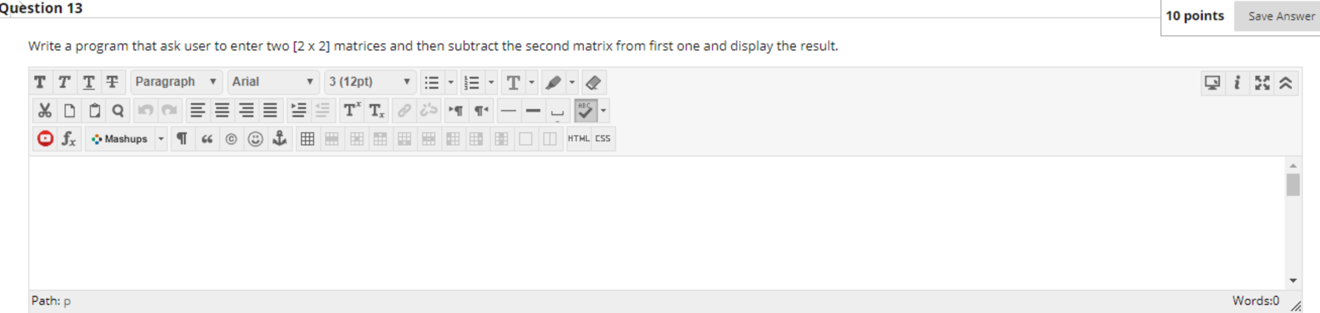 Solved Question 13 10 points Save Answer Write a program | Chegg.com