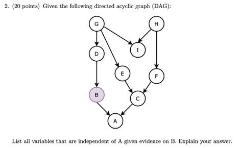 Solved 2. (20 points) Given the following directed acyclic | Chegg.com