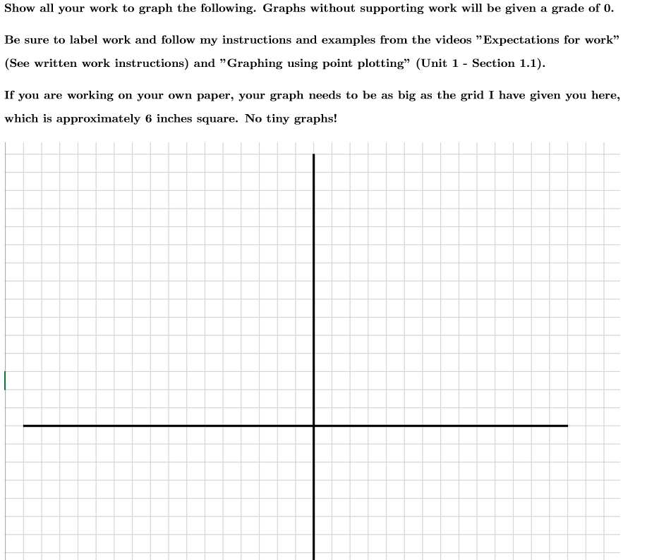 Show all your work to graph the following. Graphs | Chegg.com