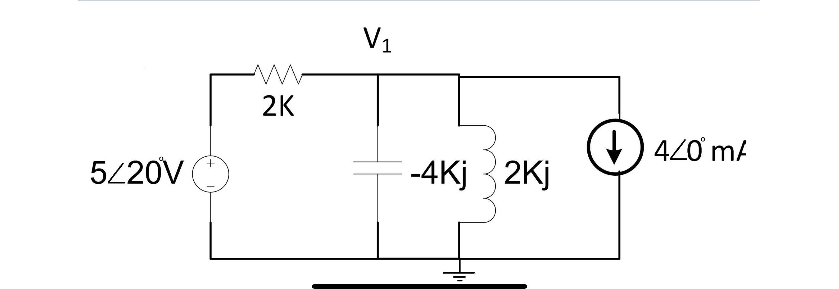 Solved In the circuit shown, find the voltage phasor V1 in | Chegg.com