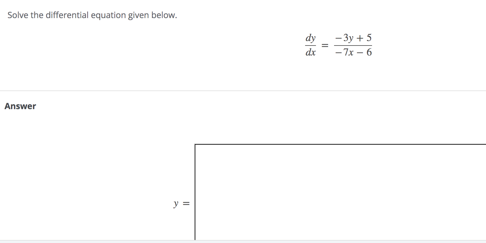Solved Solve the differential equation given below. dy dx = | Chegg.com