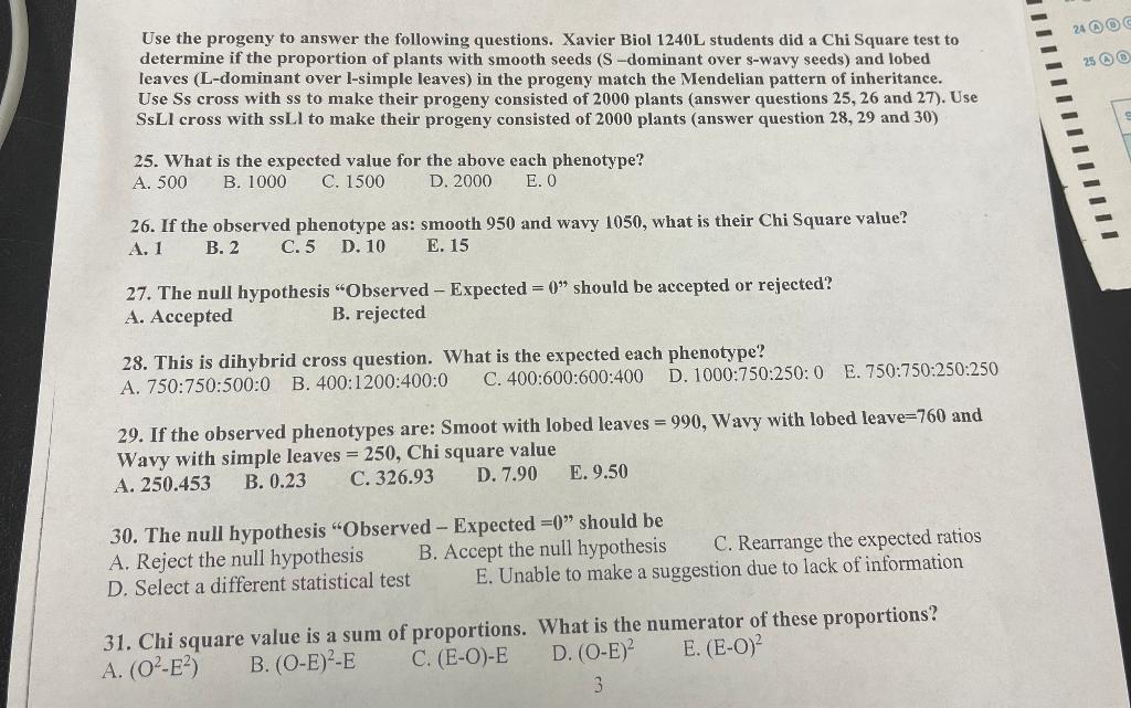 Solved Use The Progeny To Answer The Following Questions. 