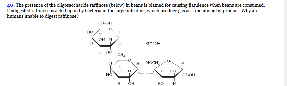 Solved The presence of the oligosaccharide raffinose (below) | Chegg.com