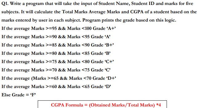 Solved Q1. Write a program that will take the input of | Chegg.com