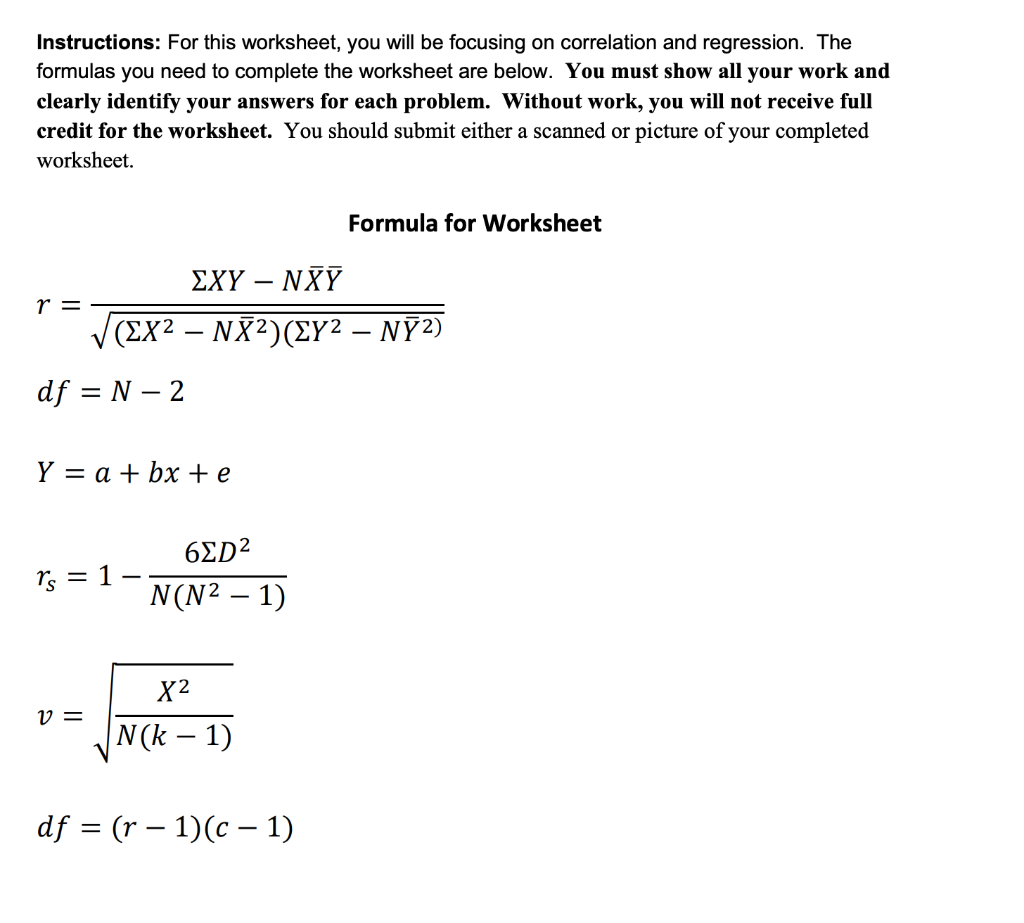 Solved Instructions For This Worksheet You Will Be Chegg