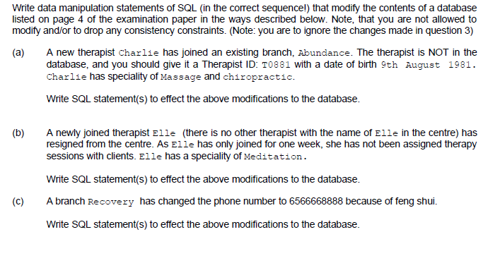 Solved CREATE TABLE BRANCH BranchName VARCHAR(10) NOT NULL, | Chegg.com