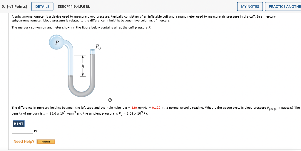 Solved A sphygmomanometer is a device used to measure blood