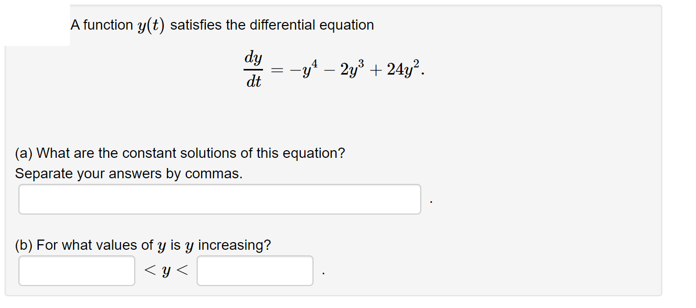 Solved A function y(t) satisfies the differential equation | Chegg.com