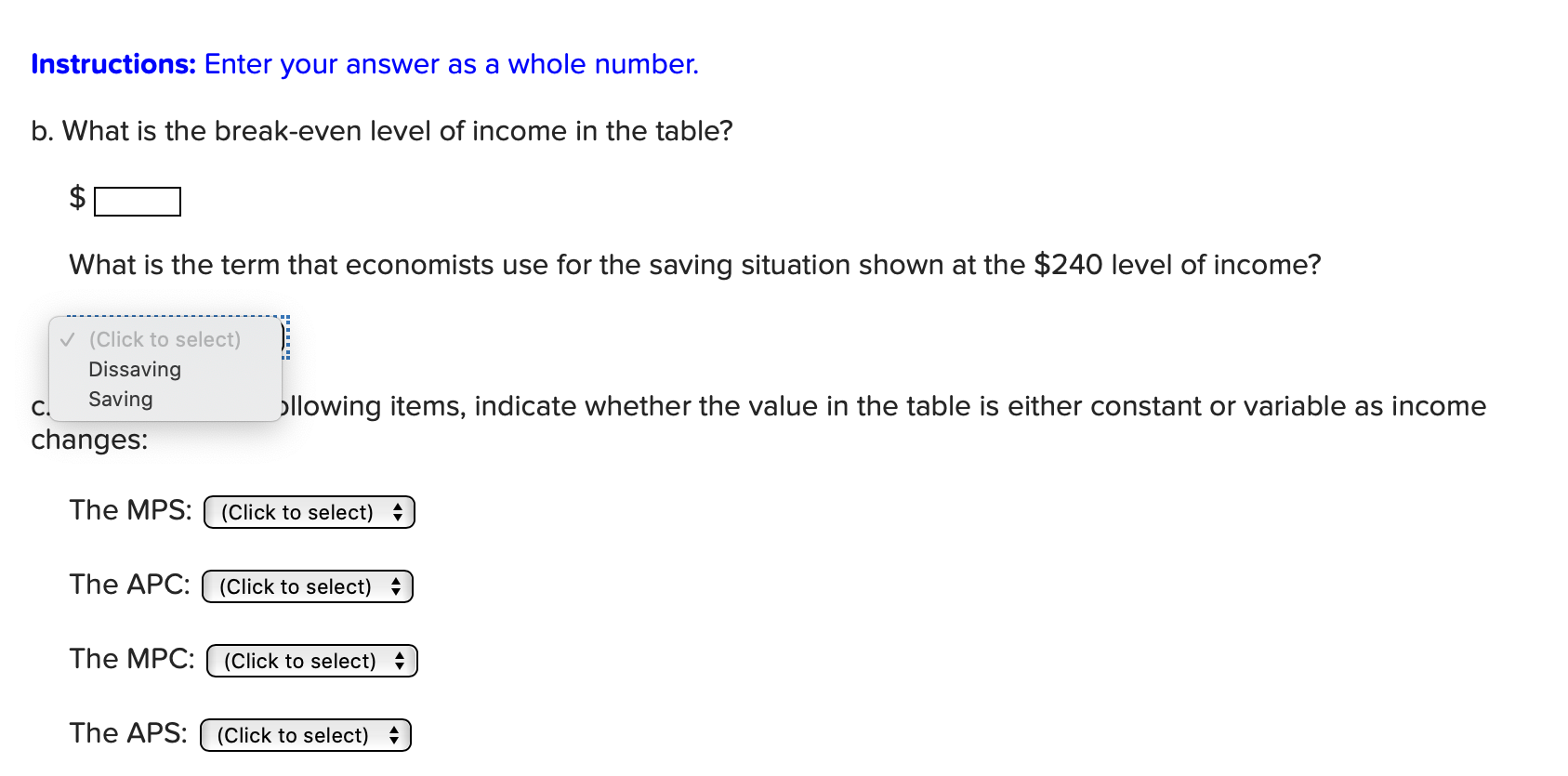 Solved The Following Table Provides Data For Output real Chegg