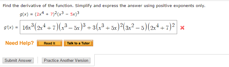 Solved Find the derivative of the function. Simplify and | Chegg.com