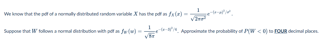 Solved We know that the pdf of a normally distributed random | Chegg.com