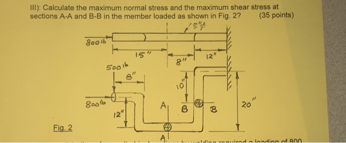Solved III): Calculate the maximum normal stress and the | Chegg.com
