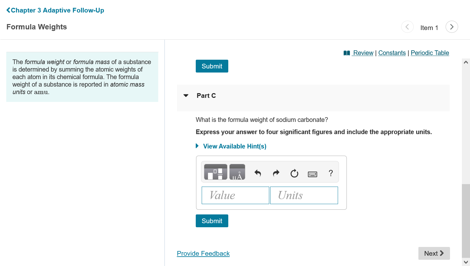 solved-the-formula-weight-or-formula-mass-of-a-substance-is-chegg