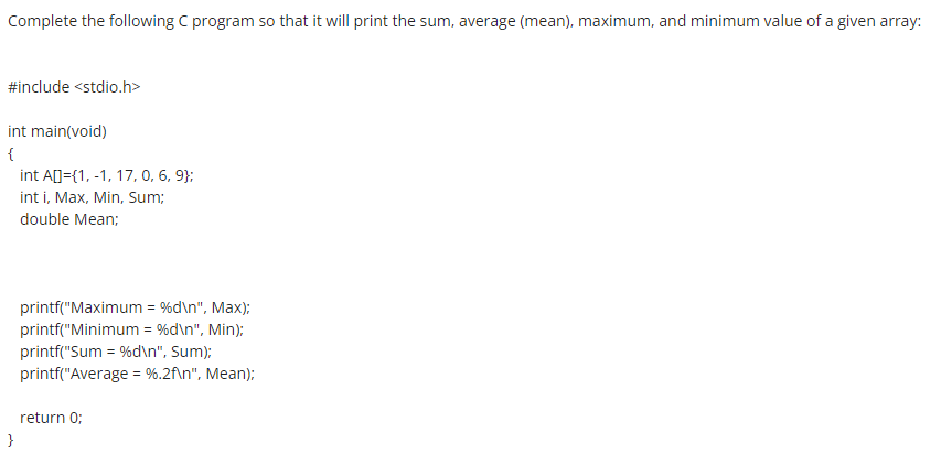 Solved Complete The Following Program So That It Will Print | Chegg.com