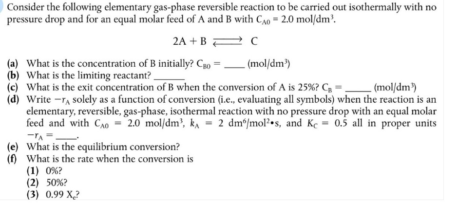 Solved Consider the following elementary gas-phase | Chegg.com