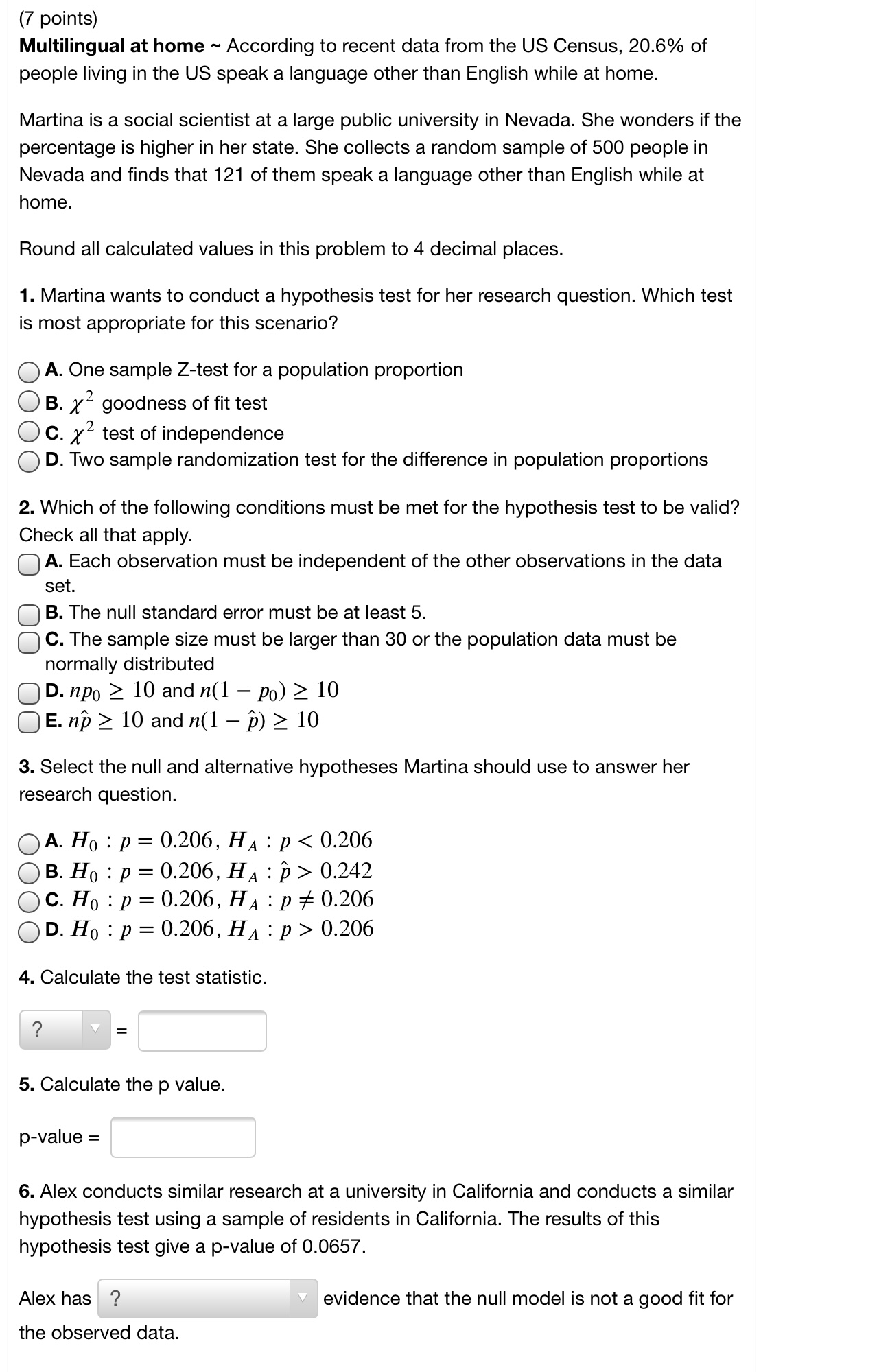 Solved (7 points) Multilingual at home According to recent | Chegg.com