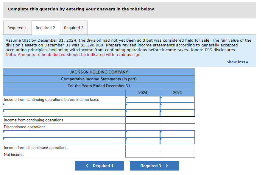 Solved The Following Condensed Income Statements Of The Chegg