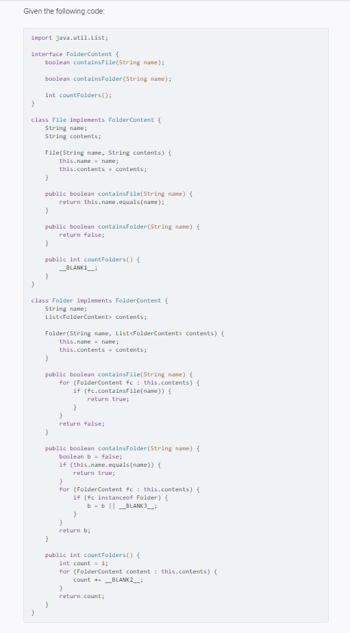 Solved Given the following code: import java.util.List; | Chegg.com
