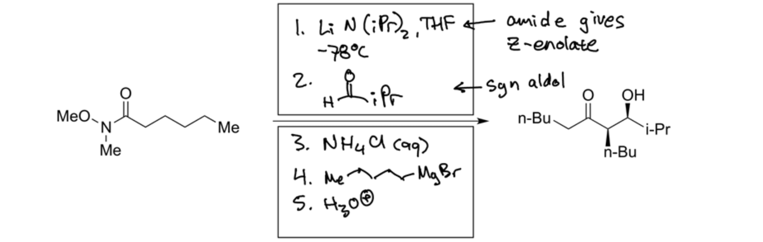 Solved 2. A hiper Meo N 1. LiN (iPr), THF a amide gives | Chegg.com
